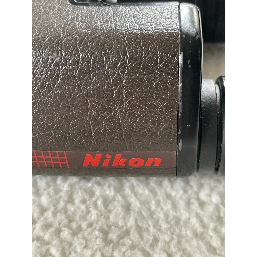 Nikon Compact Binoculars Brown‎ Vintage Textured Leatherette Rainbow Trim